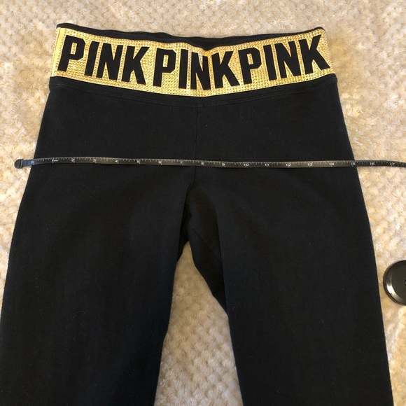 VS PINK Black and Gold Studded Leggings - Picture 4 of 10